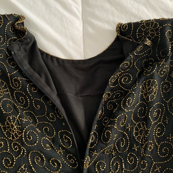 Vintage 80s/90s Beaded Cocktail Short Sleeved Dress. Size M. - Picture 15 of 16